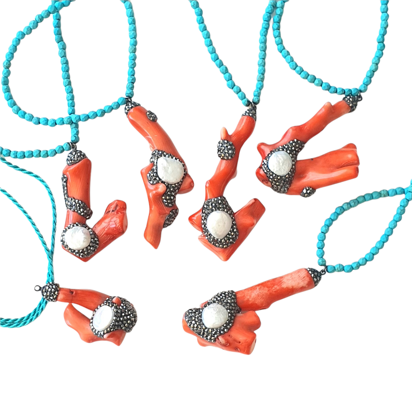 COLLAR MERCAN PLATA 925 CORAL