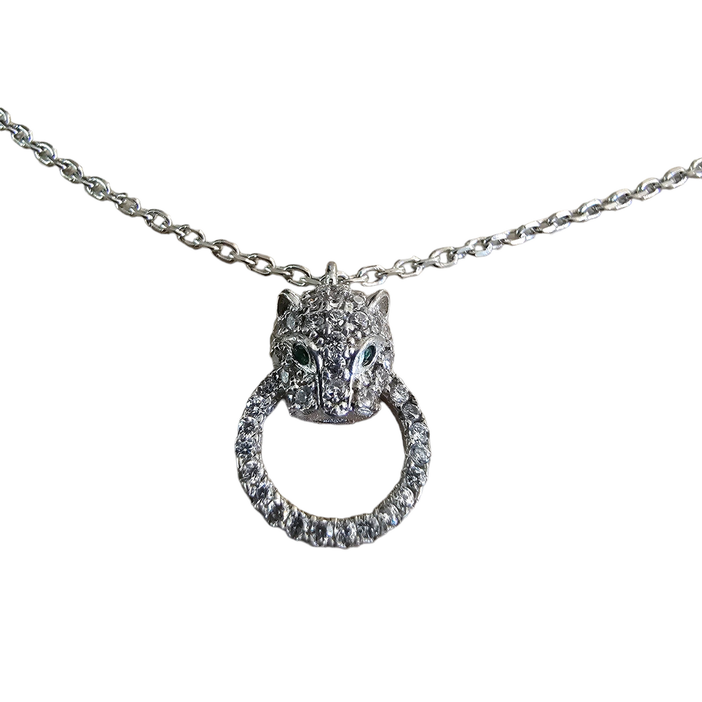 COLLAR MINI PANTER PLATA 925