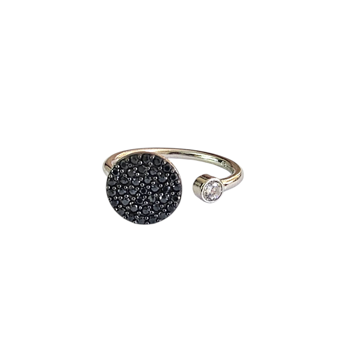 ANILLO AJUSTABLE BARAK SIYAH PLATA 925