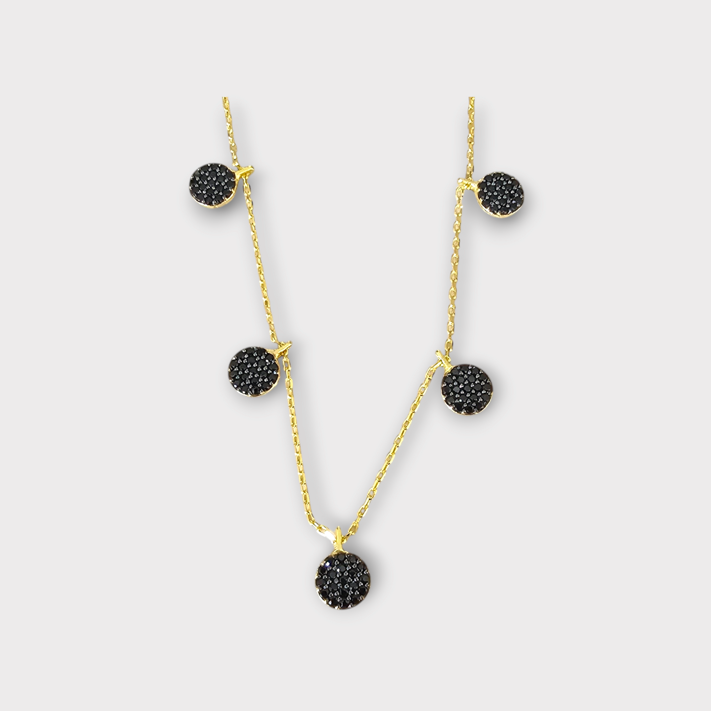 COLLAR BASAK SIYAH PLATA 925