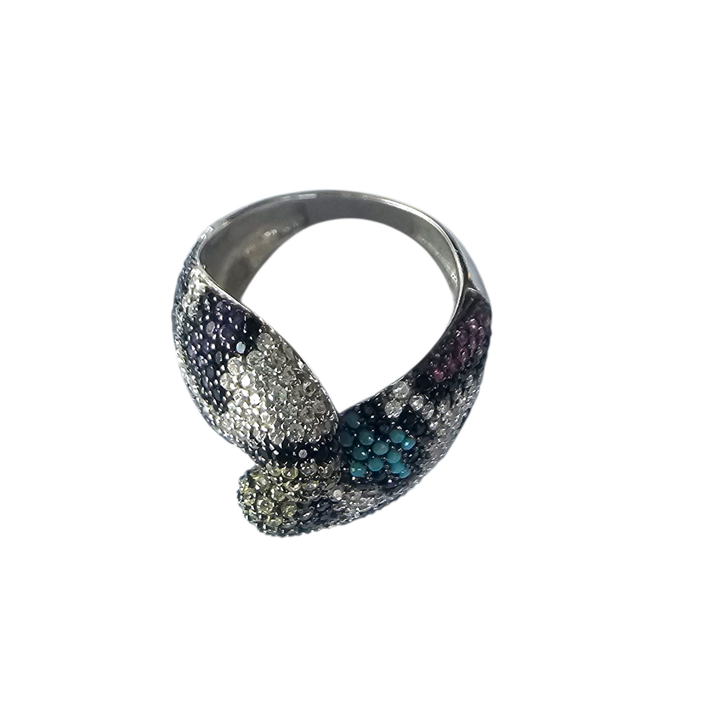 ANILLO RENKLI KISKAC PLATA 925
