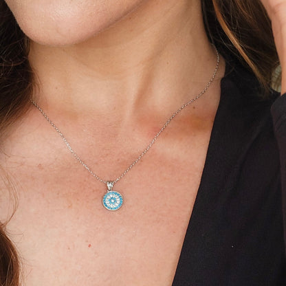 COLLAR GOZ TURKUAZ PLATA 925