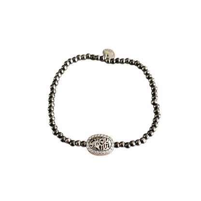 PULSERA SHEMA NEGRA PLATA 925