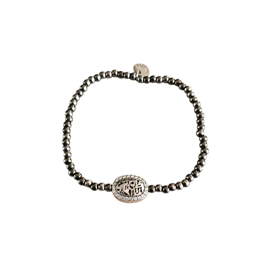 PULSERA SHEMA NEGRA PLATA 925