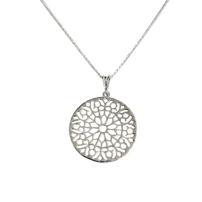 COLLAR MANDALA PLATA 925