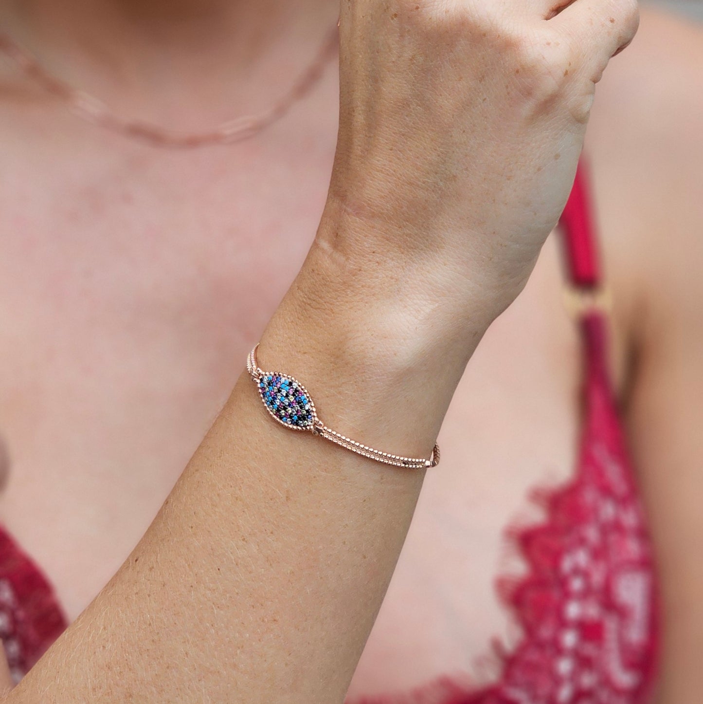 PULSERA MIRAY ROSADA PLATA 925