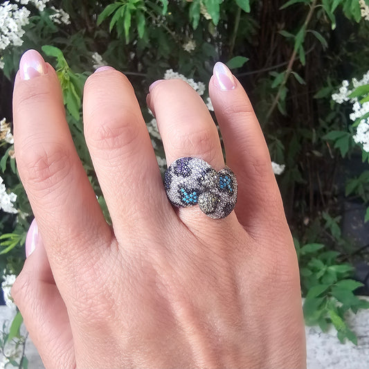 ANILLO RENKLI KISKAC PLATA 925