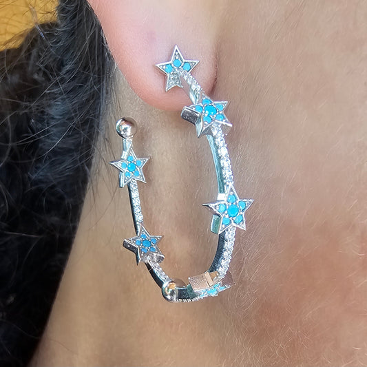 ARO ARGOLLA MUSA TURKUAZ PLATA 925